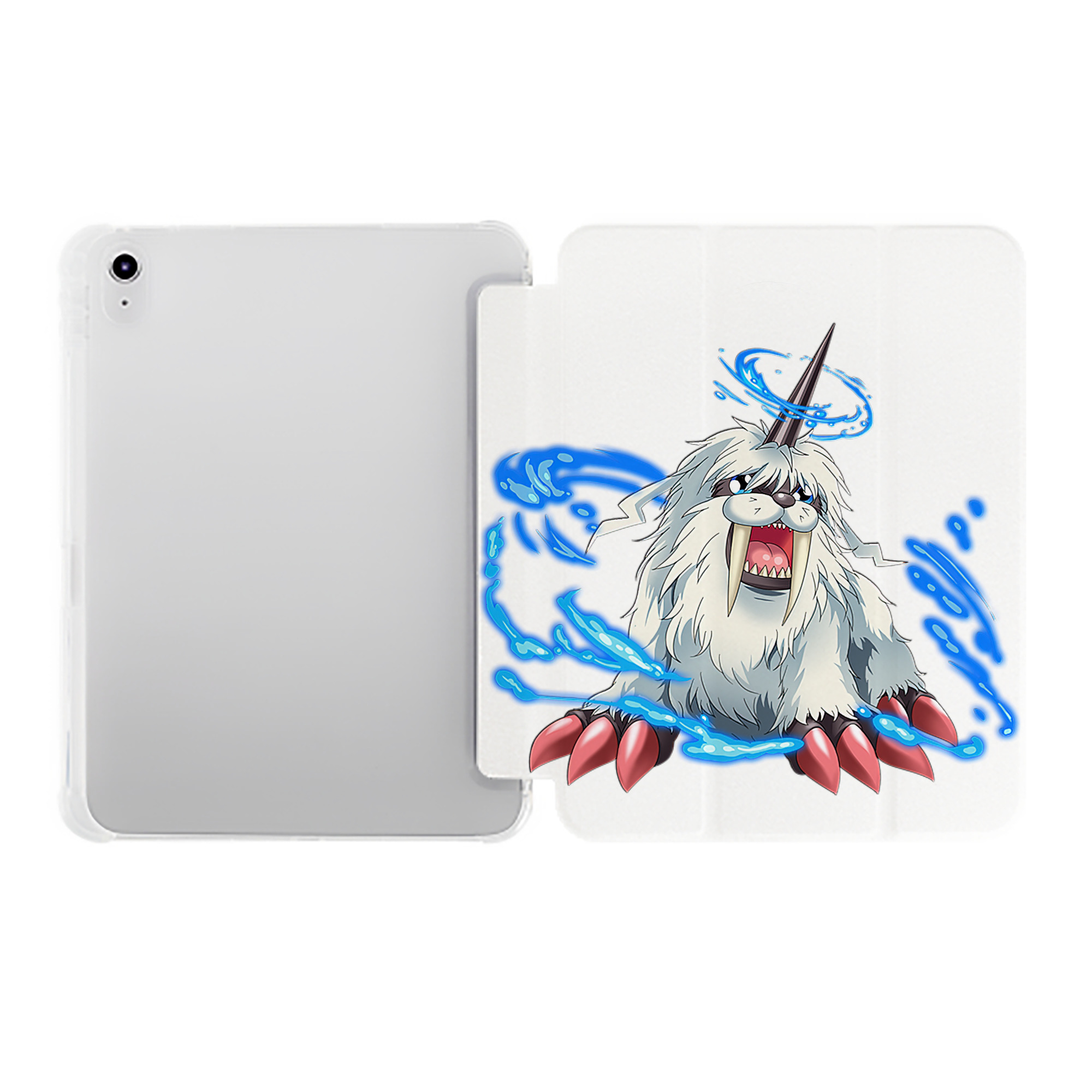 （画像用） Digimon デジタルモンスター/デジモン IPad ケース ペン収納付き 三つ折りスタンド PUレザー×シリコン 対応機種9.5/10.5/10.9インチ